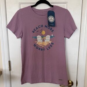 Life Is Good Lavender Beach Graphic Tee